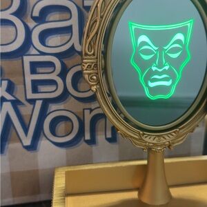 Bath & Body Works Gold Vanity Mirror with Green LED Face